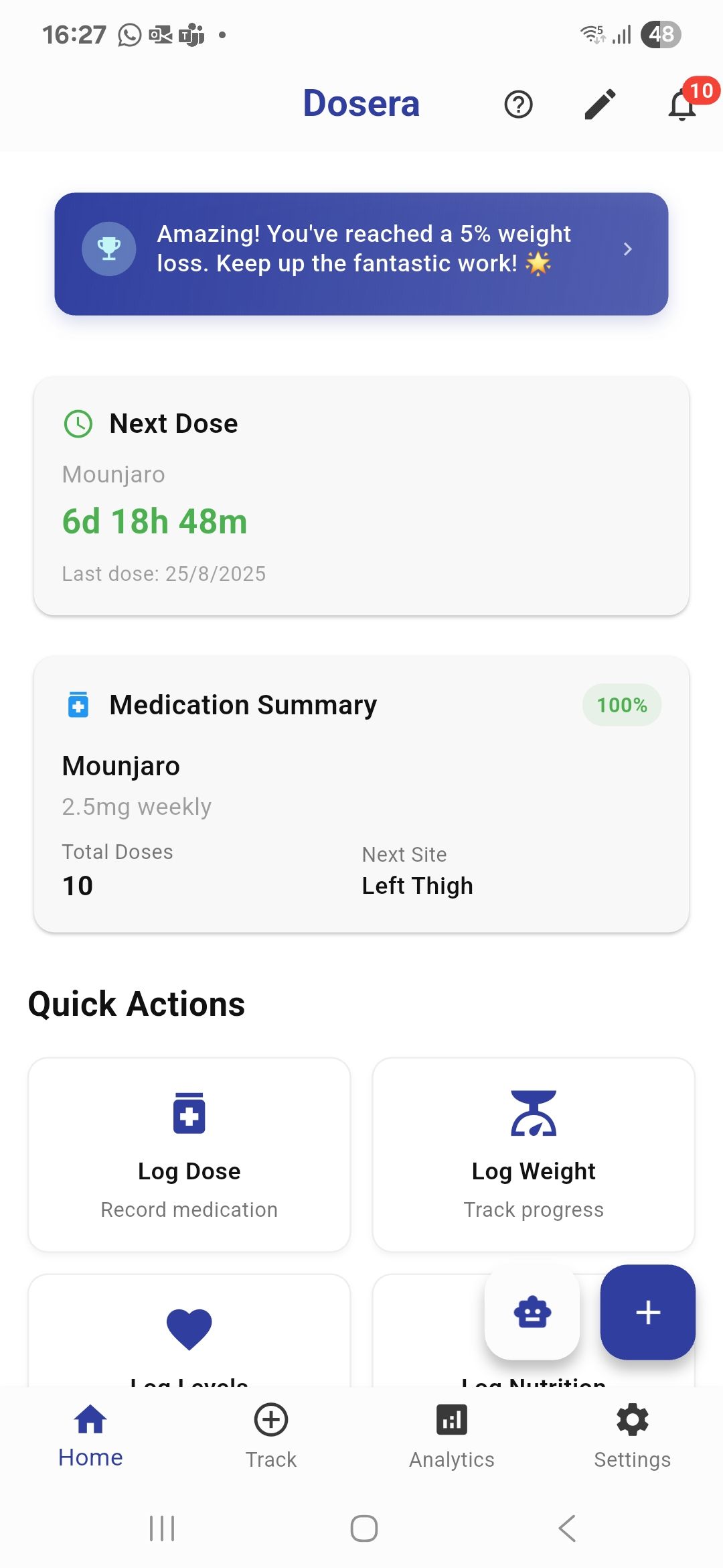 Next Dose Widget Screen